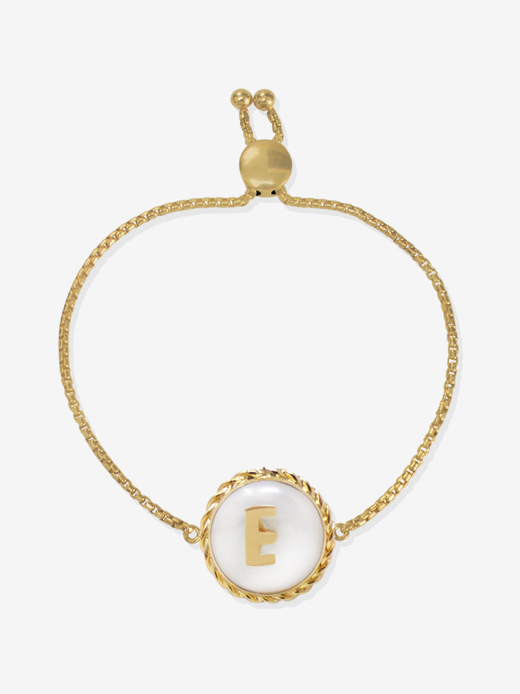Moonglow Gold-plated Initial Pearl Bracelet