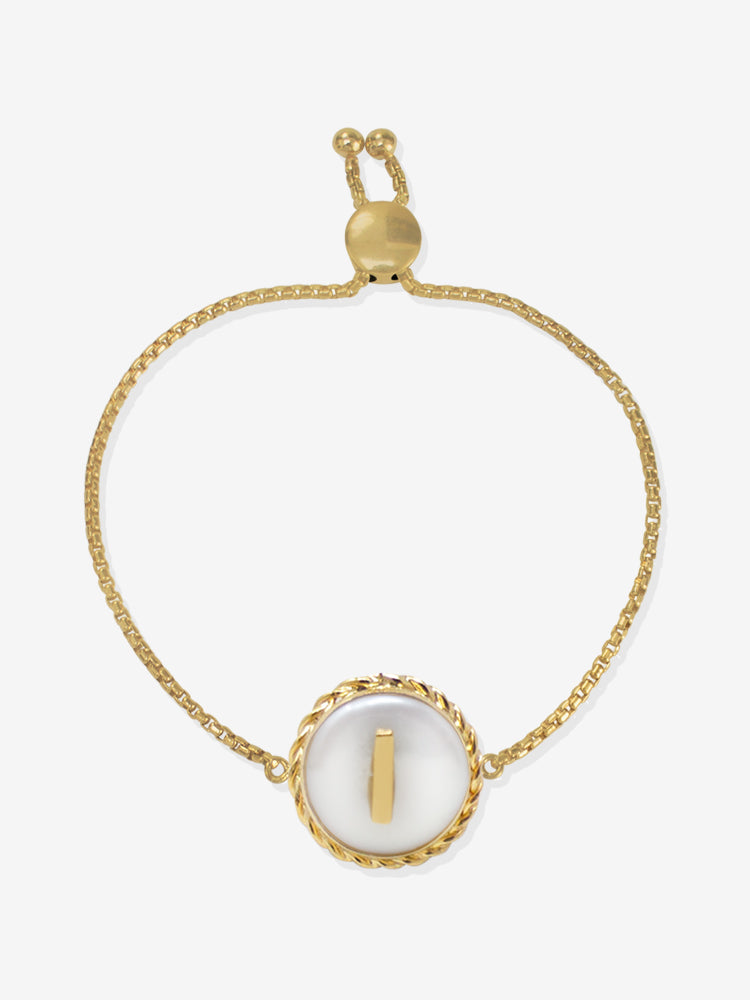 Moonglow Gold-plated Initial Pearl Bracelet