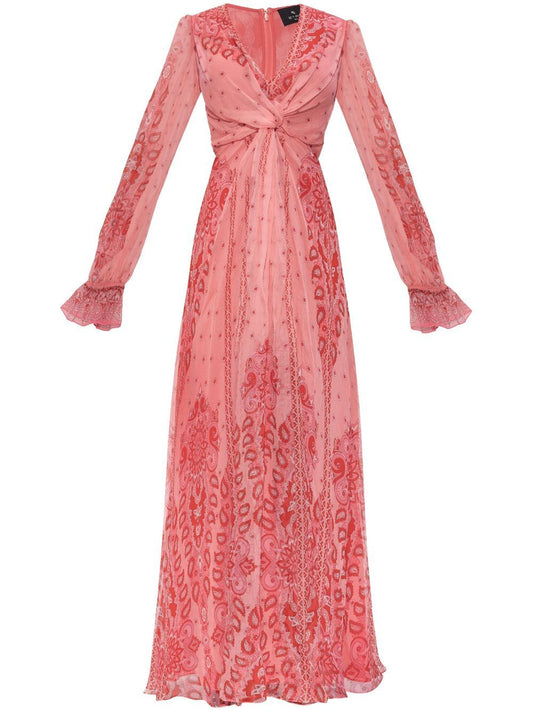 Etro Floral Print Lightweight Silk Long Dress