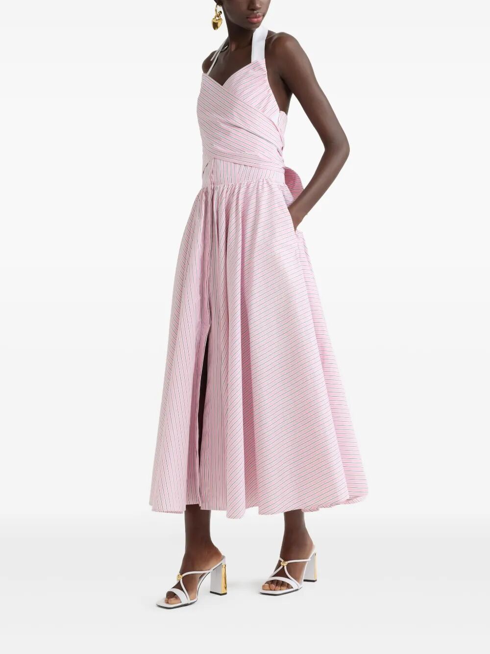 Patou Poplin Printed Organic Cotton Halterneck Maxi Dress