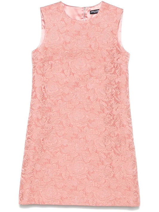 Dolce & Gabbana Short Floral Quilted Jacquard A-line Dress