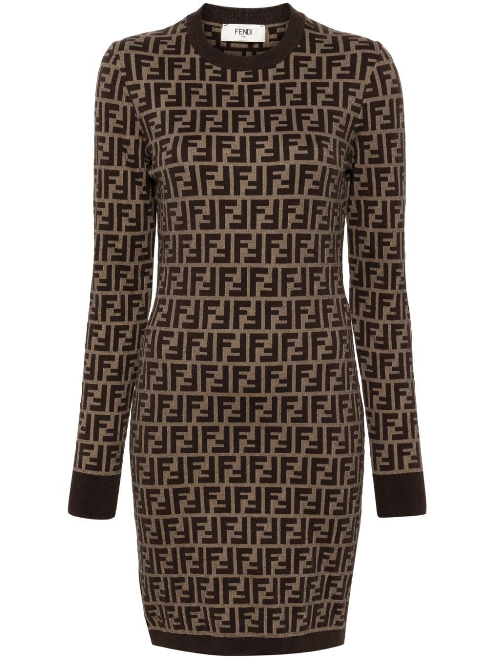 Fendi Ff Cotton Fitted Dress
