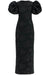 Rotate 3D Jacquard Midi Dress Black Floral