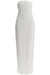 Rotate Long White Cotton Bodycon Dress With Beads Strapless