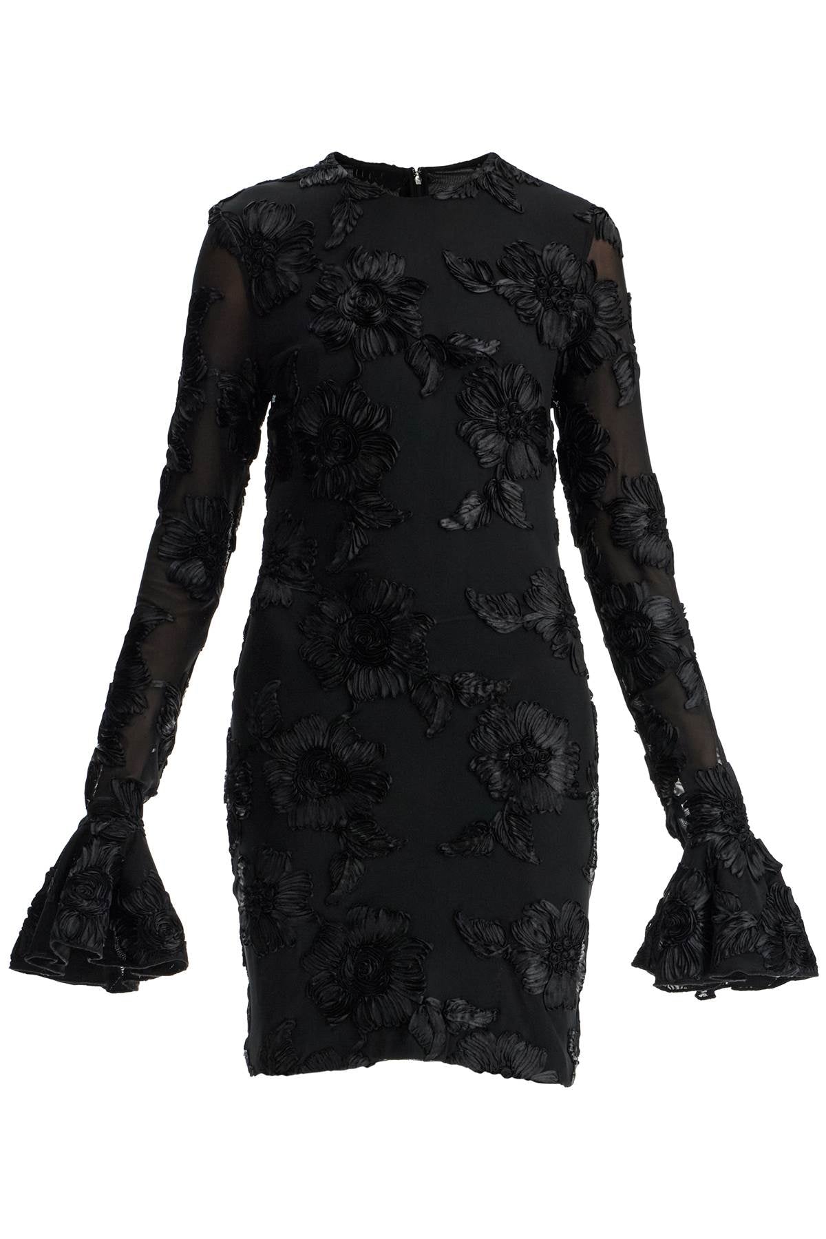 Rotate 'Mesh Mini Dress With Embroidered Flower Details