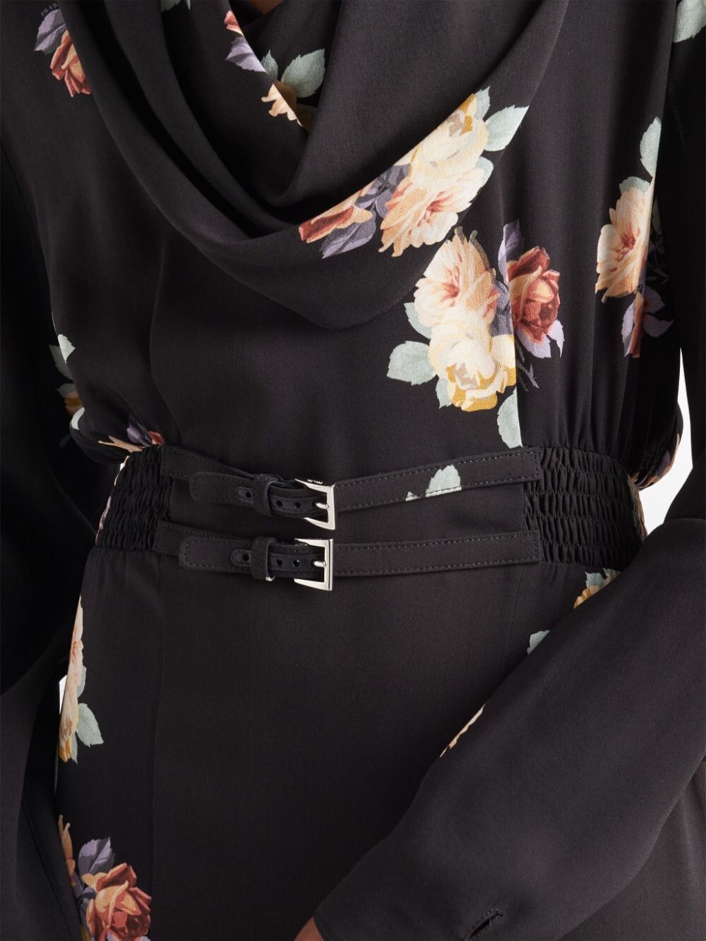 Prada Camelia-print Sablé Dress