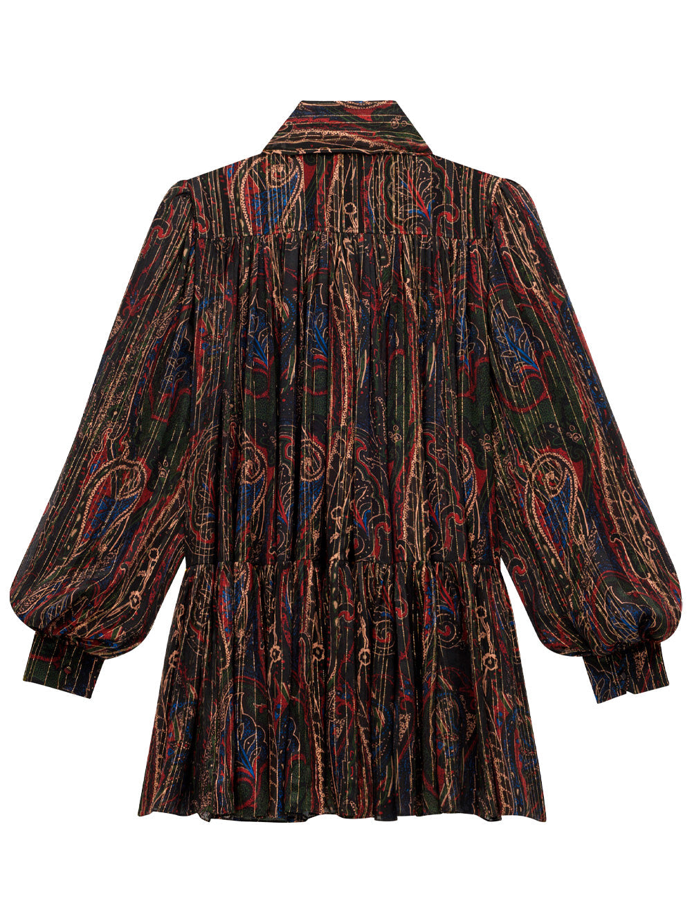 Saint Laurent Paris Lavallière Semi-sheer Dress In Paisley Lurex Silk