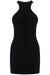 Courreges Black Cotton Mini Dress With High Neck And Sleeveless Design