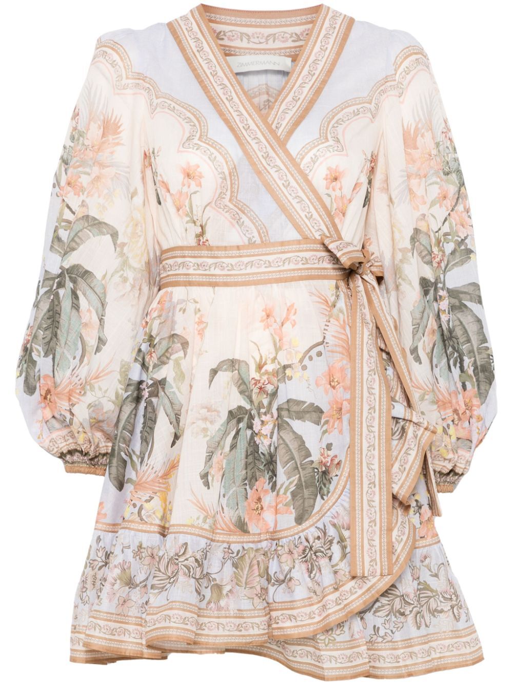 Zimmermann Wylie Wrap Frill Cotton Minidress