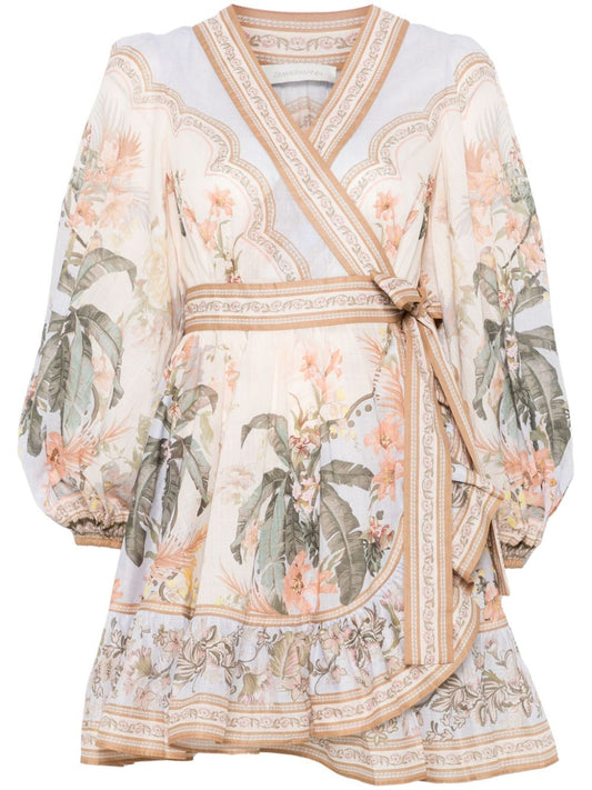 Zimmermann Wylie Wrap Frill Cotton Minidress