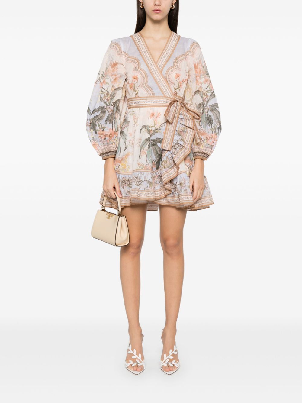 Zimmermann Wylie Wrap Frill Cotton Minidress