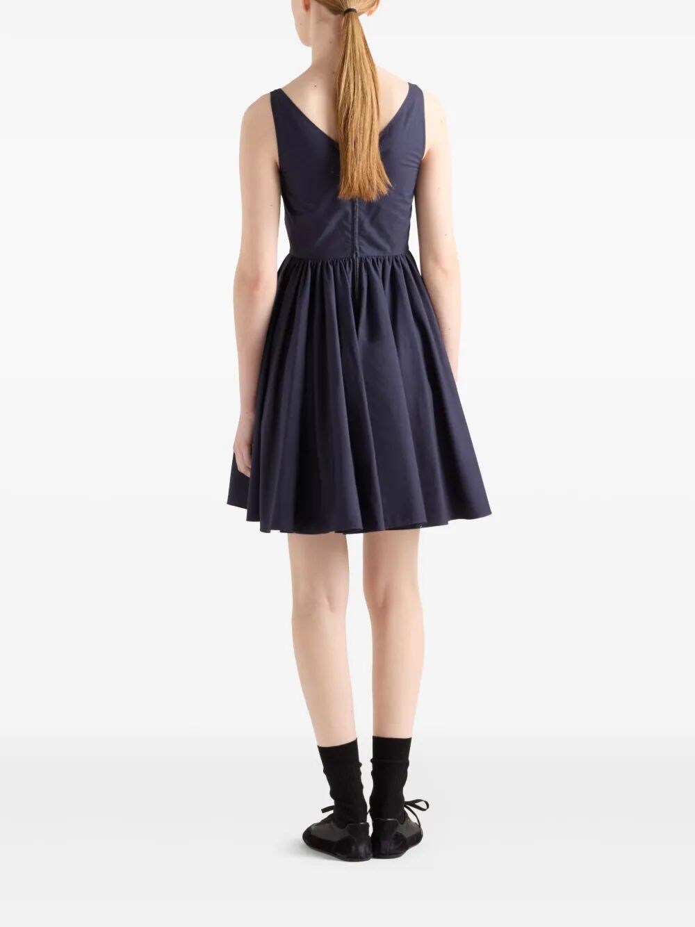 Prada Cotton Canvas Flared Mini Dress