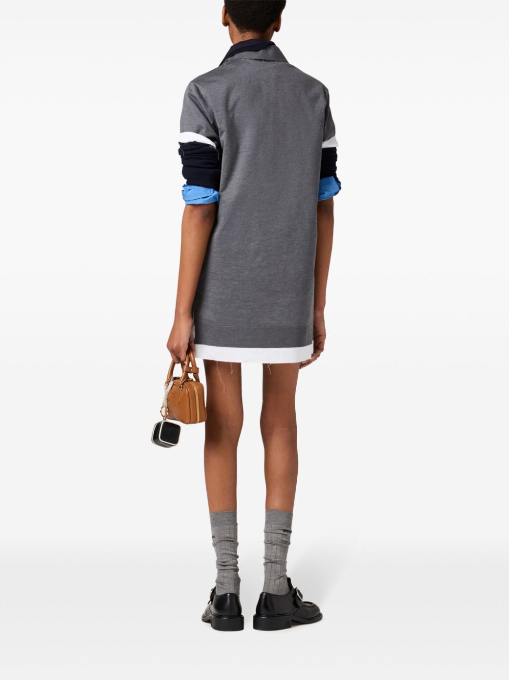 Miu Miu Poplin Short Sleeved Mini Dress