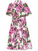 Dolce & Gabbana Peony Print Short Sleeved Cotton Midi Dress