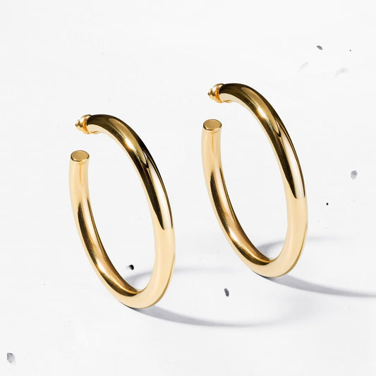 Large Classic tube hoop earrings