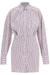 The Attico White And Purple Striped Mini Shirt Dress