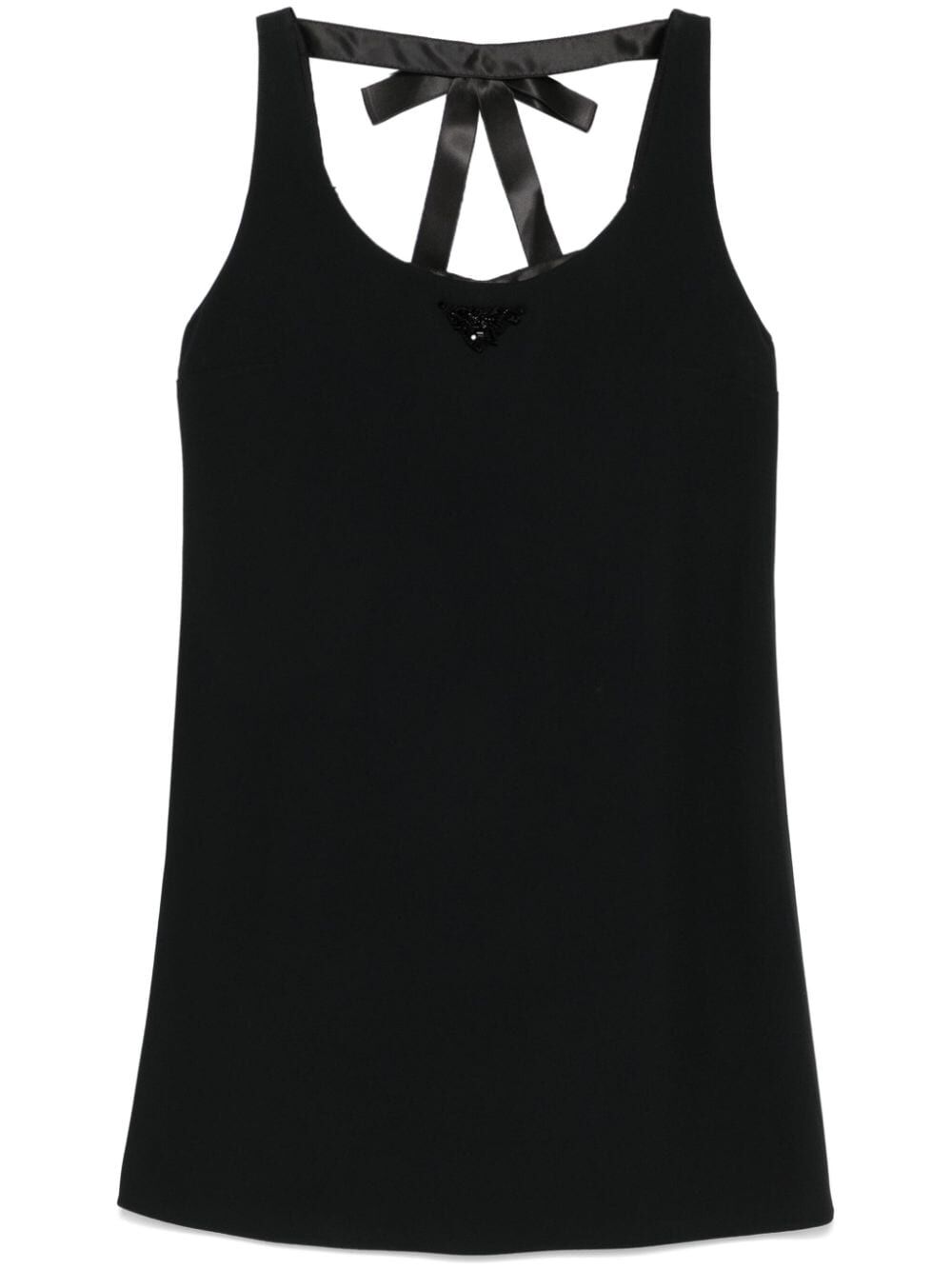 Prada Bow Detailing Crepe Mini Dress