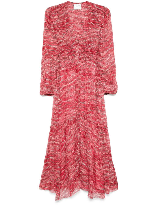 Marant Étoile Amara Long Gathered Muslin Dress
