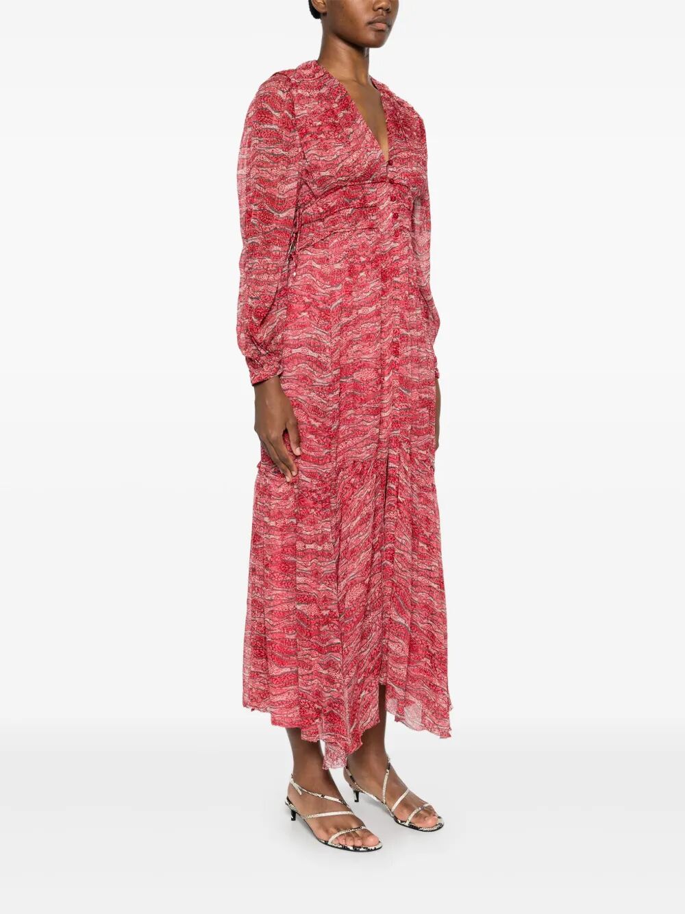 Marant Étoile Amara Long Gathered Muslin Dress