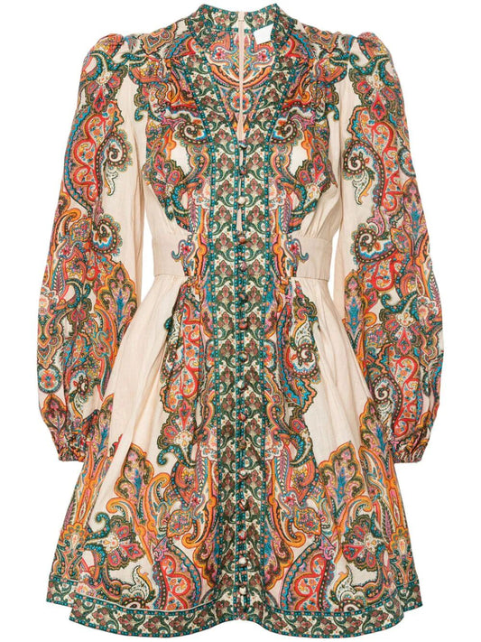 Zimmermann Ottie Plunge Mini Dress