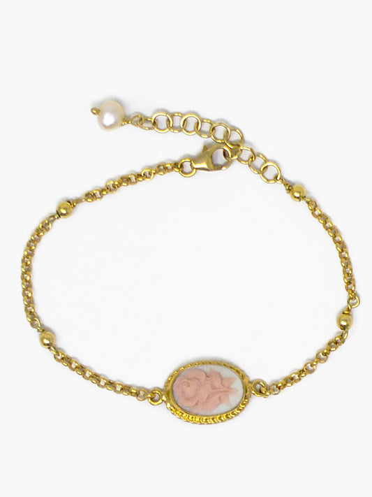 White Rose Cameo Bracelet