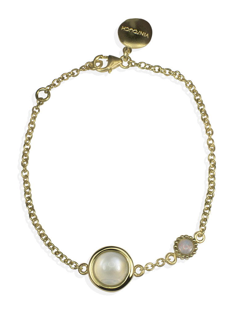 Satellites Gold Vermeil Moonstone & Opal Bracelet