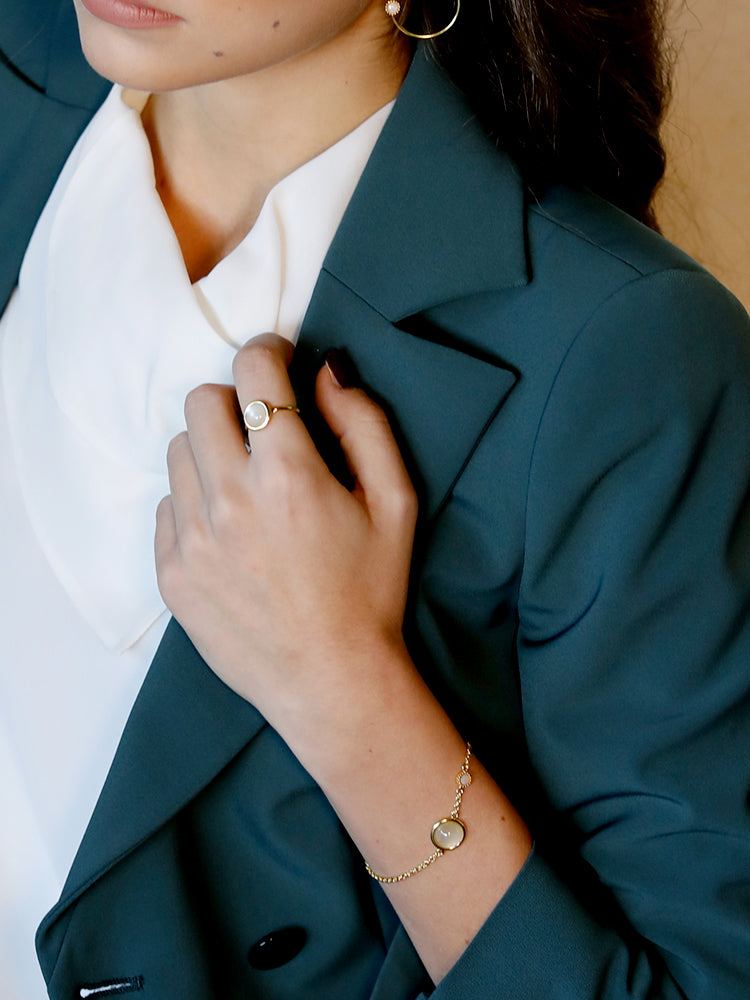 Satellites Gold Vermeil Moonstone & Opal Bracelet
