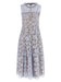 Self Portrait 'Blue Fine Lace Pearl Midi' Dress