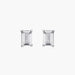 Emerald Cut Studs (Pair) - Sterling Silver