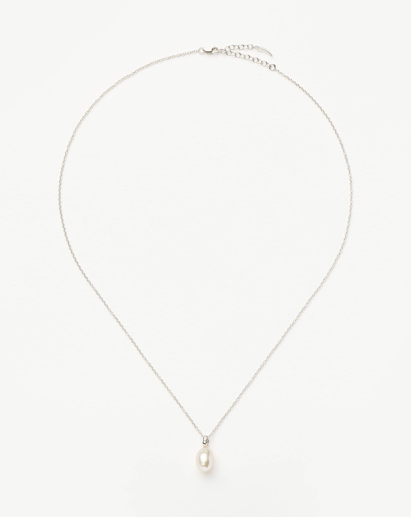 Fine Baroque Pearl Organic Pendant Necklace | 14k Solid White Gold/Pearl