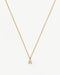 Fine Diamond Initial Mini Pendant Necklace  - A | 14k Solid Yellow Gold Plated/Diamond