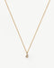 Fine Diamond Initial Mini Pendant Necklace - B | 14k Solid Yellow Gold Plated/Diamond