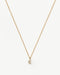 Fine Diamond Initial Mini Pendant Necklace - C | 14k Solid Yellow Gold Plated/Diamond