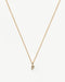 Fine Diamond Initial Mini Pendant Necklace - F | 14k Solid Yellow Gold Plated/Diamond