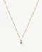 Fine Diamond Initial Mini Pendant Necklace - H | 14k Solid Yellow Gold Plated/Diamond