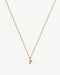 Fine Diamond Initial Mini Pendant Necklace - P | 14k Solid Yellow Gold Plated/Diamond