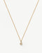 Fine Diamond Initial Mini Pendant Necklace - Q | 14k Solid Yellow Gold Plated/Diamond