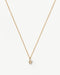 Fine Diamond Initial Mini Pendant Necklace - U | 14k Solid Yellow Gold Plated/Diamond