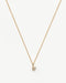 Fine Diamond Initial Mini Pendant Necklace - V | 14k Solid Yellow Gold Plated/Diamond