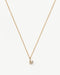 Fine Diamond Initial Mini Pendant Necklace - W | 14k Solid Yellow Gold Plated/Diamond