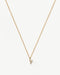 Fine Diamond Initial Mini Pendant Necklace - Y | 14k Solid Yellow Gold Plated/Diamond