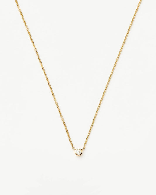 Fine Diamond Solitaire Pendant Necklace | 14k Solid Gold/Diamond