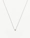Fine Diamond Solitaire Pendant Necklace | 14k Solid White Gold/Diamond