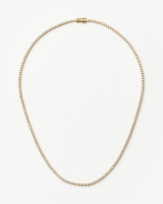 Fine Diamond Tennis Necklace | 14k Solid Gold Diamond