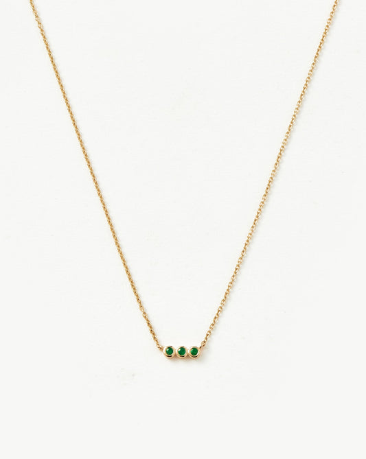Fine Emerald Solitaire Trio Necklace