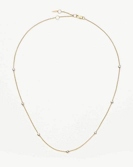 Fine Floating Diamond Necklace | 14k Solid Gold